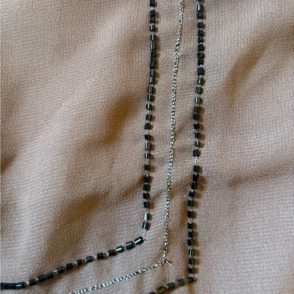 Betsey Johnson Taupe Wrap with Black Beads - Picture 4 of 5